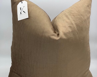 Carmel Brown Velvet Throw Pillow Cover: Nutmeg Accent Pillow