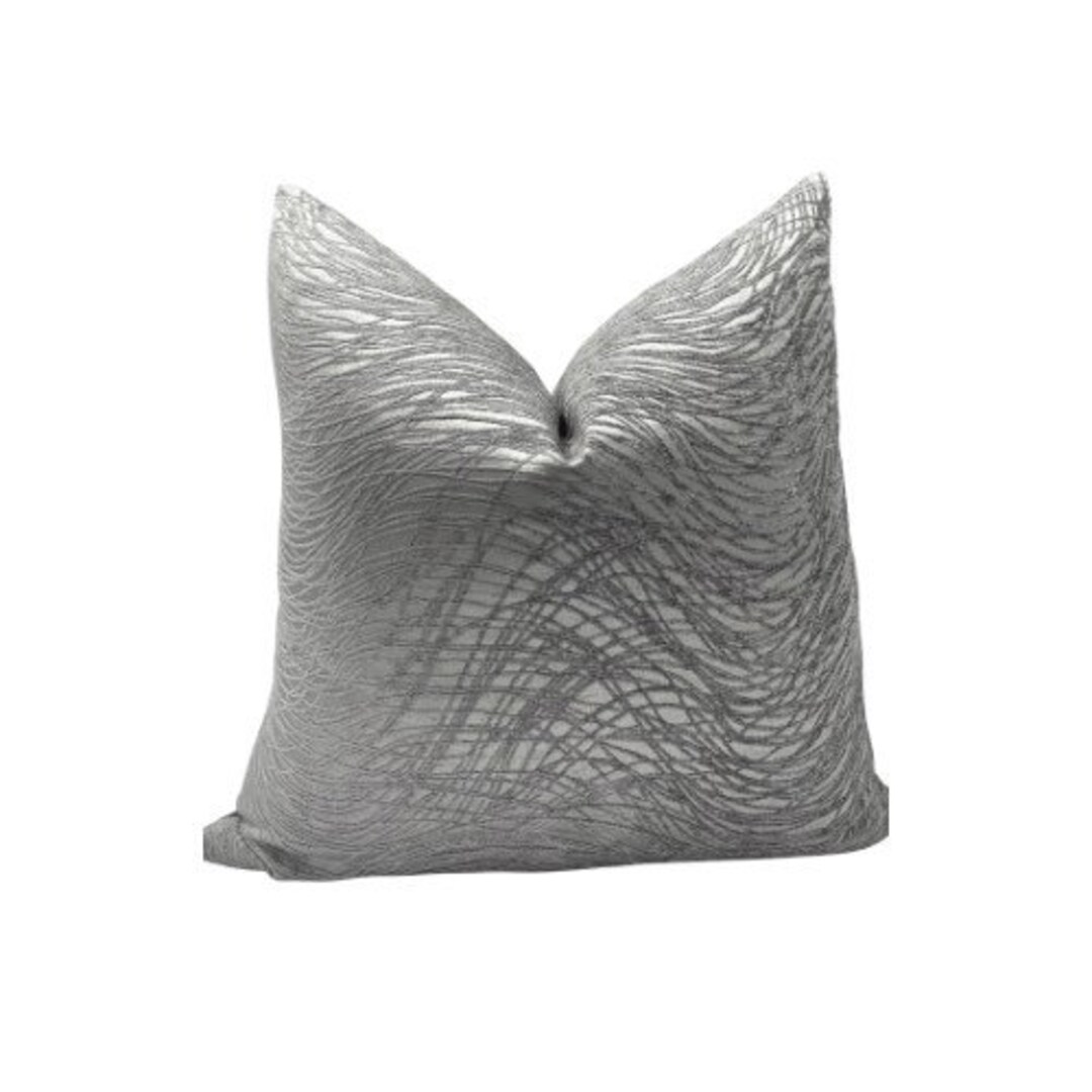 Silver Velvet Pillow Cover / Gray Decorative Pillow /velvet Etsy