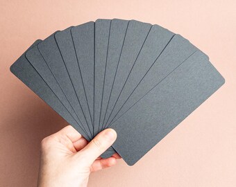 Strathmore Mixed Media Black bookmark blanks with rounded corners | 2" x 6" | 300gsm 184lb | Sets of 5 10 20 | DIY Arts & Crafts Supplies