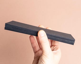 Black bookmark blanks set of 20 | Your choice of paper - Stonehenge Strathmore | 2" x 6" | DIY Arts & Crafts Supplies