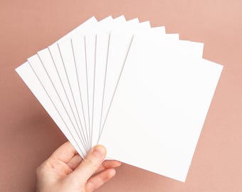 Blank A2 greeting note card set of 10 + optional thick kraft envelopes | Neenah 110lb thick cardstock | DIY Craft & Cardmaking Supplies