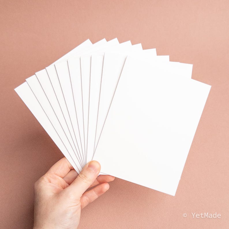 Cardstock Note Blank A2 Greeting Note Card Set of 10 + Optional Thick Kraft Envelopes ...