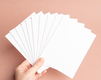 Blank A2 greeting note card set of 10 + optional thick kraft envelopes | Choice of Fine Art Paper Arches Yupo Stonehenge Strathmore Canson