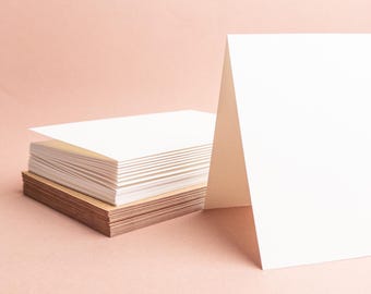 Blank A7 greeting note card set of 20 & optional thick kraft envelope | Your choice of Fine Art Paper Arches Strathmore Canson Yupo Neenah