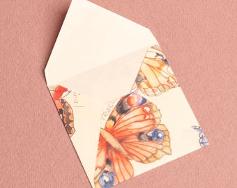 Mini envelopes | Italian Kartos butterflies paper | 2.5" x 2.5" | Arts & crafts journaling collage supplies