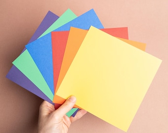 Linen texture cardstock pack | 6" x 6" | 6 primary colors sets | DIY Crafts Scrapbooking Cardmaking Supplies