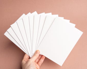 Blank 100% Cotton A2 greeting note card set of 10 + optional thick kraft envelopes | Stonehenge Oil 320gsm | DIY Craft & Cardmaking Supplies