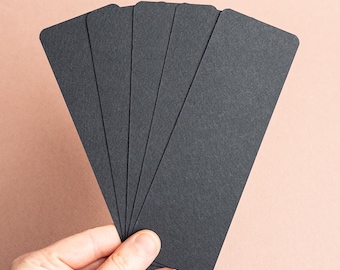 Stonehenge Aqua Black Watercolor bookmark blanks with rounded corners | 140lb 300gsm 100% cotton | 2" x 6" | Sets of 5 10 20