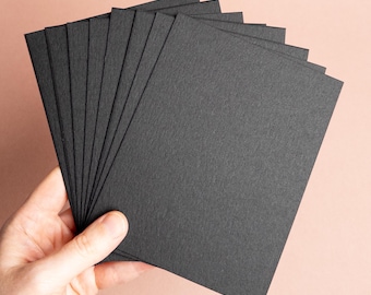 Black cotton cardstock A2 flat cards | luxurious letterpress 111lb 300gsm cardstock | DIY Craft & Cardmaking Supplies
