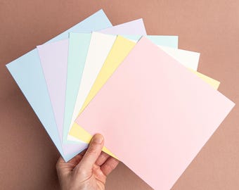 Pastels linen texture cardstock pack | 6" x 6" | 6 colors sets | DIY Crafts Scrapbooking Cardmaking Supplies