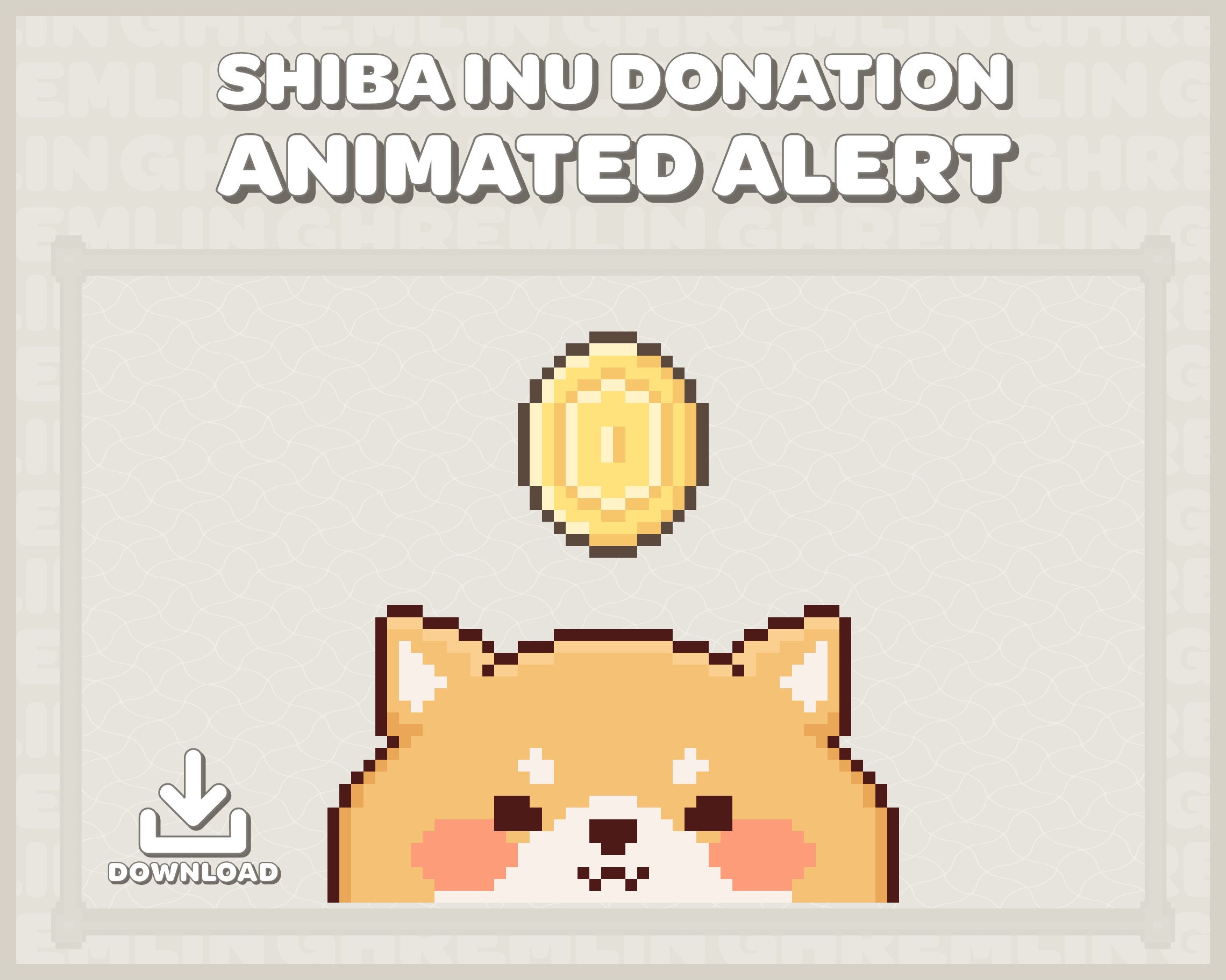 ANIMATED Shiba Inu Donation Doge Twitch Stream Alert - Etsy