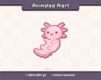 Axolotl Swim Animated Twitch Stream Alert | Stream Decoration GIF