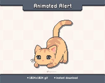 Kitty Orange Booty Wiggle Animated Twitch Stream Alert | Stream Decoration GIF