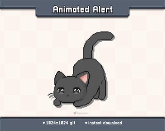 Kitty Black Booty Wiggle Animated Twitch Stream Alert | Stream Decoration GIF