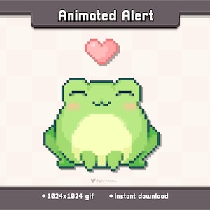 Froggy Heart Animated Twitch Stream Alert | Stream Decoration GIF