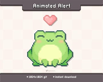 Froggy Heart Animated Twitch Stream Alert | Stream Decoration GIF