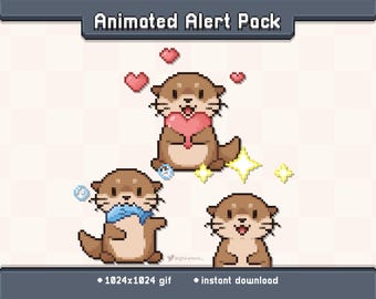 Otter Animated Twitch Stream Alert Pack | Stream Decoration GIF