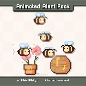 Paquete de alertas animadas de Twitch de abejas / GIF decorativo para transmisiones