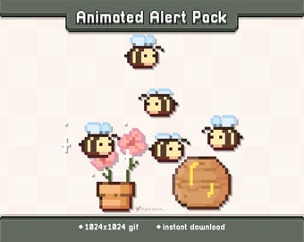 Bees Animated Twitch Stream Alert Pack | Stream Decoration GIF