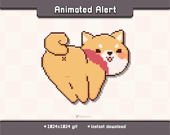 Shiba Inu Dance Animated Twitch Stream Alert | Stream Decoration GIF