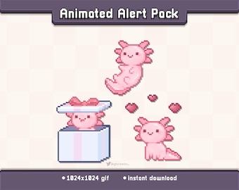 Axolotl Animated Twitch Stream Alert Pack | Stream Decoration GIF