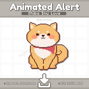ANIMATED Shiba Inu Love | Doge | Twitch Stream Alert | Stream Pet | Stream Decoration