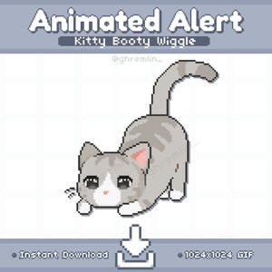 ANIMATED Tabby Kitty Booty Wiggle Twitch Stream Alert | Stream Pet | Stream Decoration