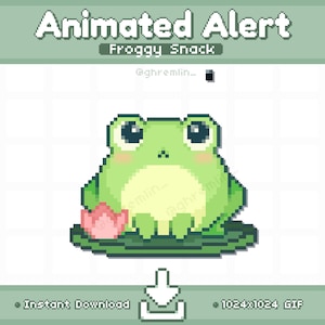 ANIMATED Froggy Snack Twitch Stream Alert | Stream Pet | Stream Decoration