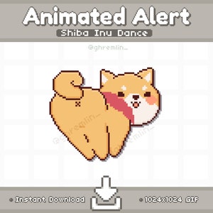 ANIMATED Shiba Inu Dance Booty Wiggle| Doge | Twitch Stream Alert | Stream Pet | Stream Decoration