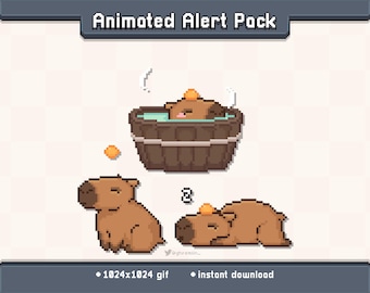 Capybara Animated Twitch Stream Alert Pack | Stream Decoration GIF
