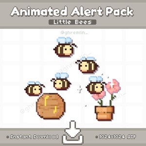 ANIMATED Little Bees Twitch Streaming Alerts | Stream Pet | Stream Decoration