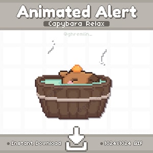 GEANIMEERD Capibara Relax Twitch-streammelding | Stream-huisdier | Stroomdecoratie