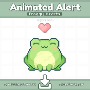 ANIMATED Froggy Heart Twitch Stream Alert | Stream Pet | Stream Decoration