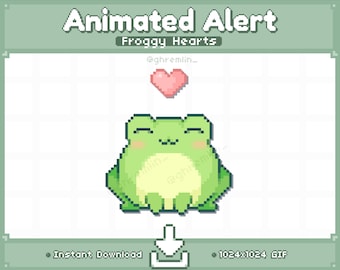 ANIMATED Froggy Heart Twitch Stream Alert | Stream Pet | Stream Decoration