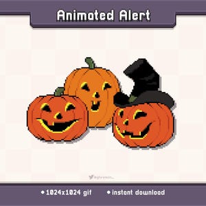 Vintage Laughing Pumpkins Animated Twitch Stream Alert | Halloween Stream Decoration GIF