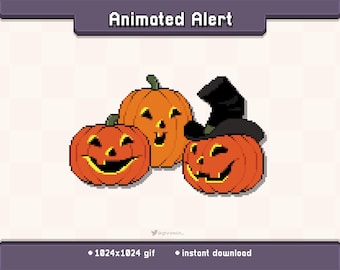 Vintage Laughing Pumpkins Animated Twitch Stream Alert | Halloween Stream Decoration GIF