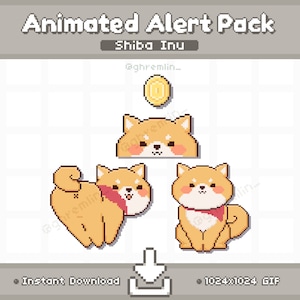 ANIMATED Shiba Inu | Doge |  Twitch Stream Alerts | Stream Pet | Stream Decoration