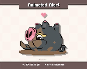 Lechonk Heart Animated Twitch Stream Alert | Stream Decoration GIF