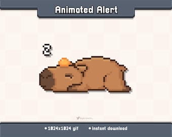 Capybara Sleep Animated Twitch Stream Alert | Stream Decoration GIF