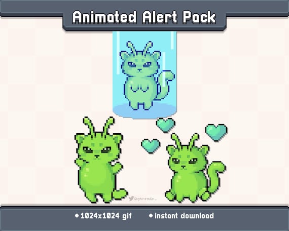 Glorp Cat Meme Animated Twitch Stream Alert Pack | Stream Decoration GIF