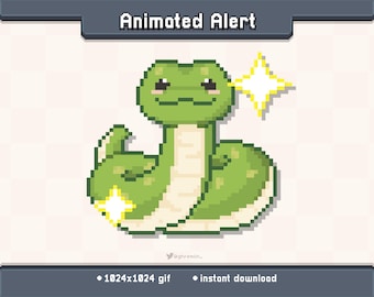 Snake Excite Animated Twitch Stream Alert | Stream Decoration GIF