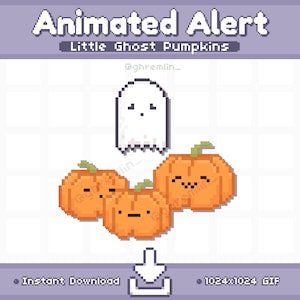 ANIMATED Pumpkin Ghost Twitch Stream Alerts | Halloween Stream Pet | Stream Decoration
