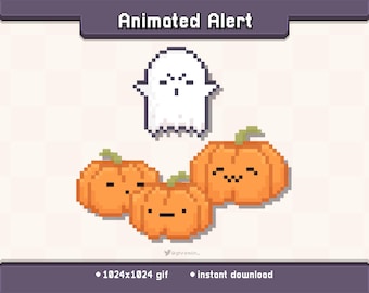Ghost & Pumpkin Animated Twitch Stream Alert | Halloween Stream Decoration GIF
