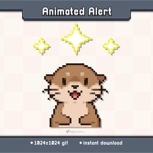 Alerte pop-up de flux Twitch animé loutre | Décoration de ruisseau GIF
