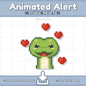 ANIMATED Snake Hearts Twitch Stream Alert | Stream Pet | Stream Decoration
