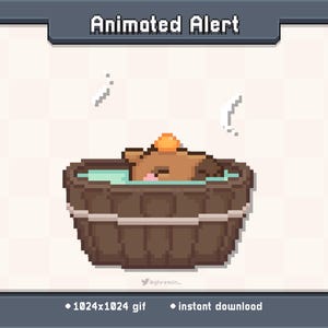 Capybara Relax Animated Twitch Stream Alert | Stream Decoration GIF