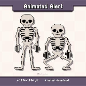 Vintage Spooky Scary Skeletons Animated Twitch Alert | Halloween Stream Decoration GIF