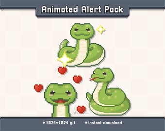 Snake Animated Twitch Stream Alert Pack | Stream Decoration GIF