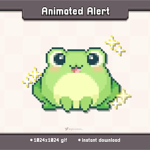 Froggy Excite Animierte Twitch Stream Alarm | Stromen Dekoration GIF