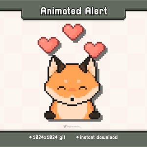 Fox Hearts Animated Twitch Stream Alert | Stream Decoration GIF